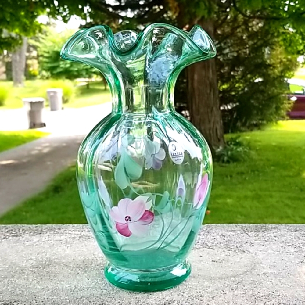 Beautiful Fenton Handpainted Vase